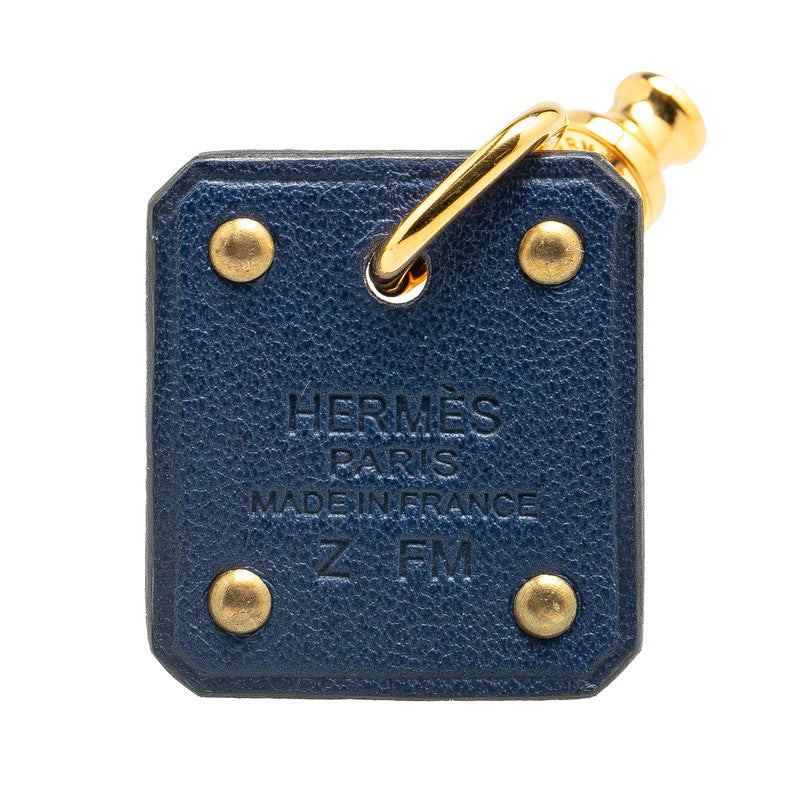 Hermes Heart As de Coeur Earrings Gold Navy