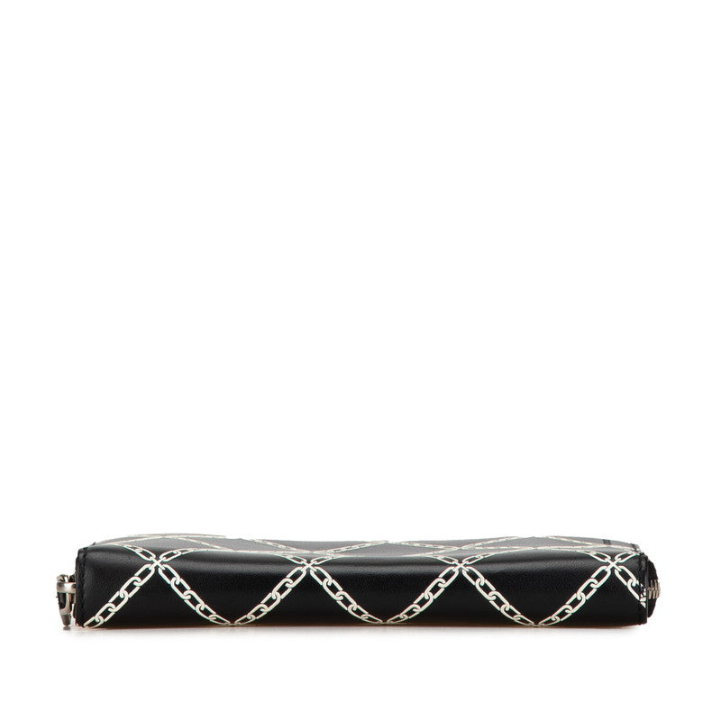 Burberry Leather Chain Motif Zip Wallet