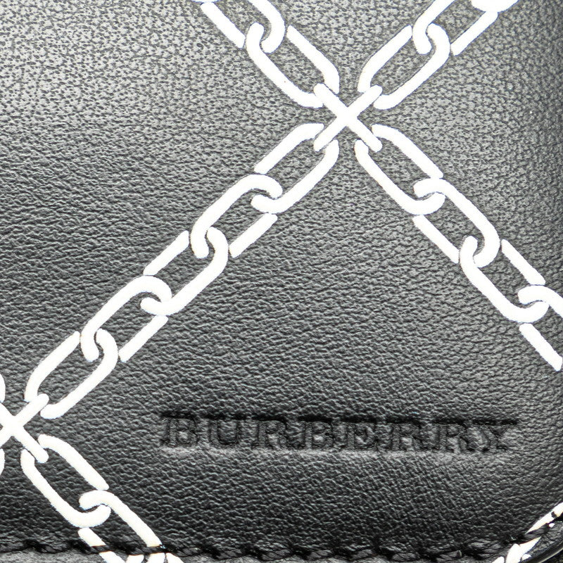 Burberry Leather Chain Motif Zip Wallet