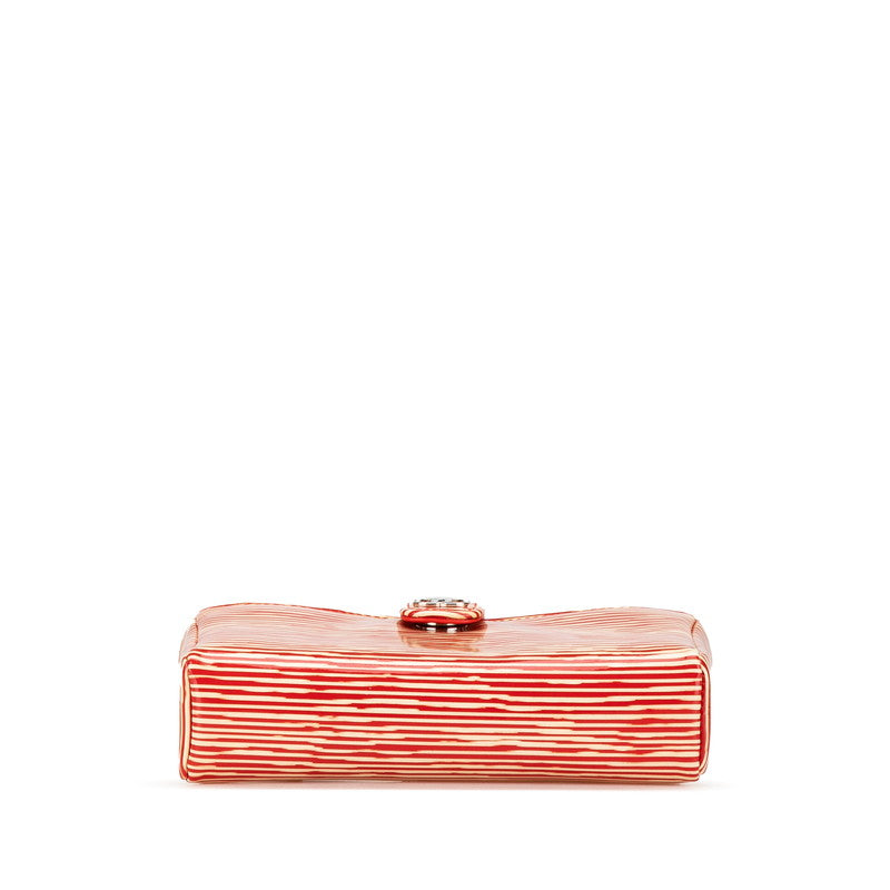 Chanel Patent Leather Mini Pouch Red White