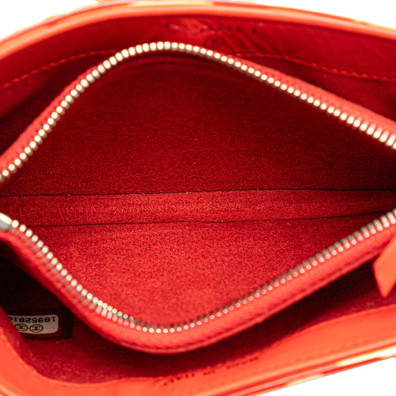 Chanel Patent Leather Mini Pouch Red White