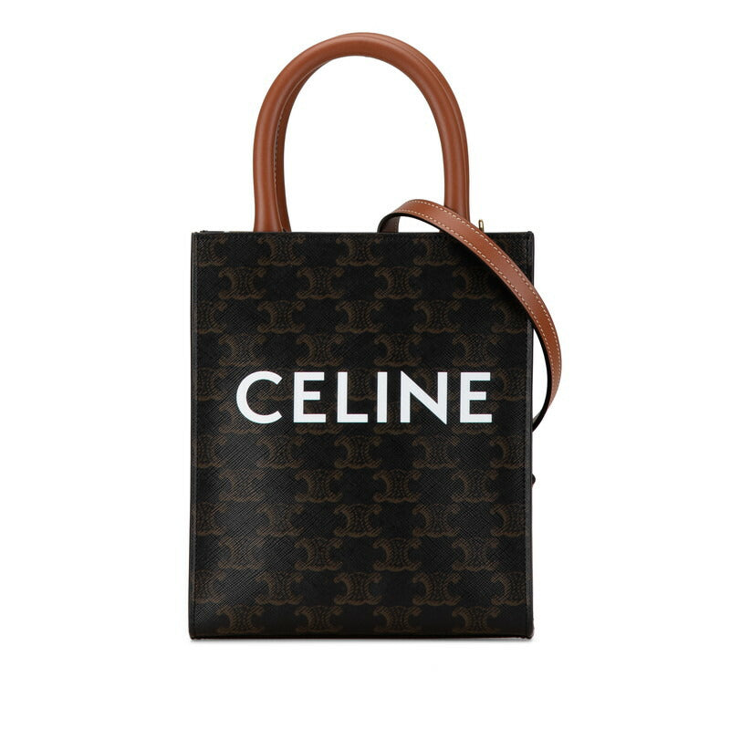 Celine Triomphe Mini Vertical Cabas Handbag PVC Leather