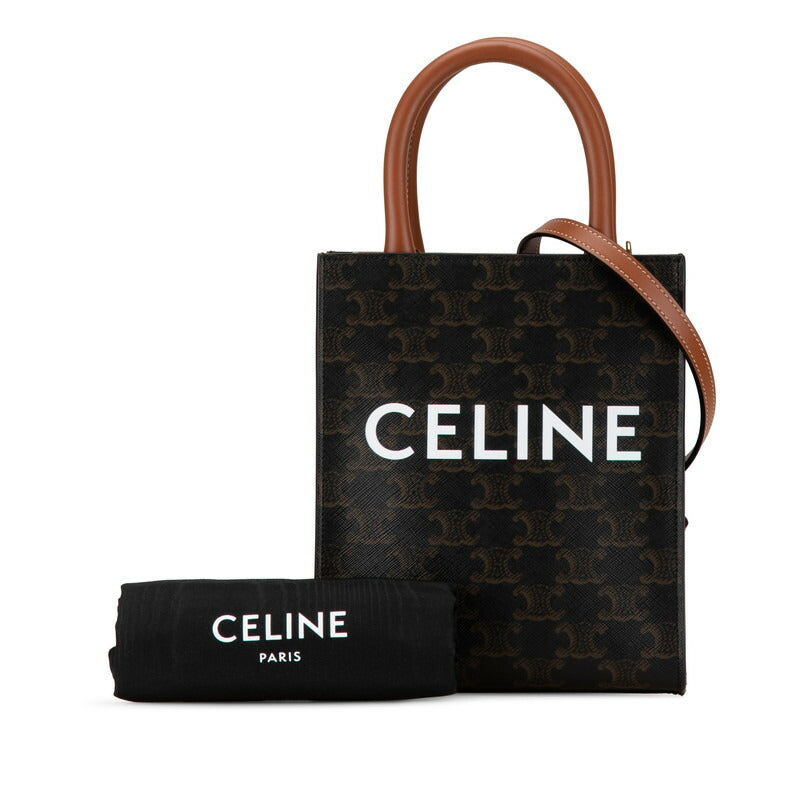 Celine Triomphe Mini Vertical Cabas Handbag PVC Leather