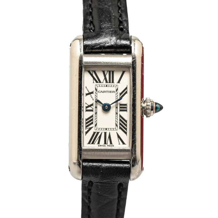 Cartier Tank Americaine Quartz Watch K18WG White Gold W1540856