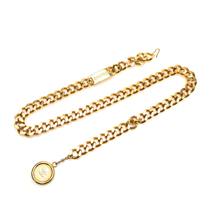 Chanel Coco Mark Medallion Chain Belt Gold