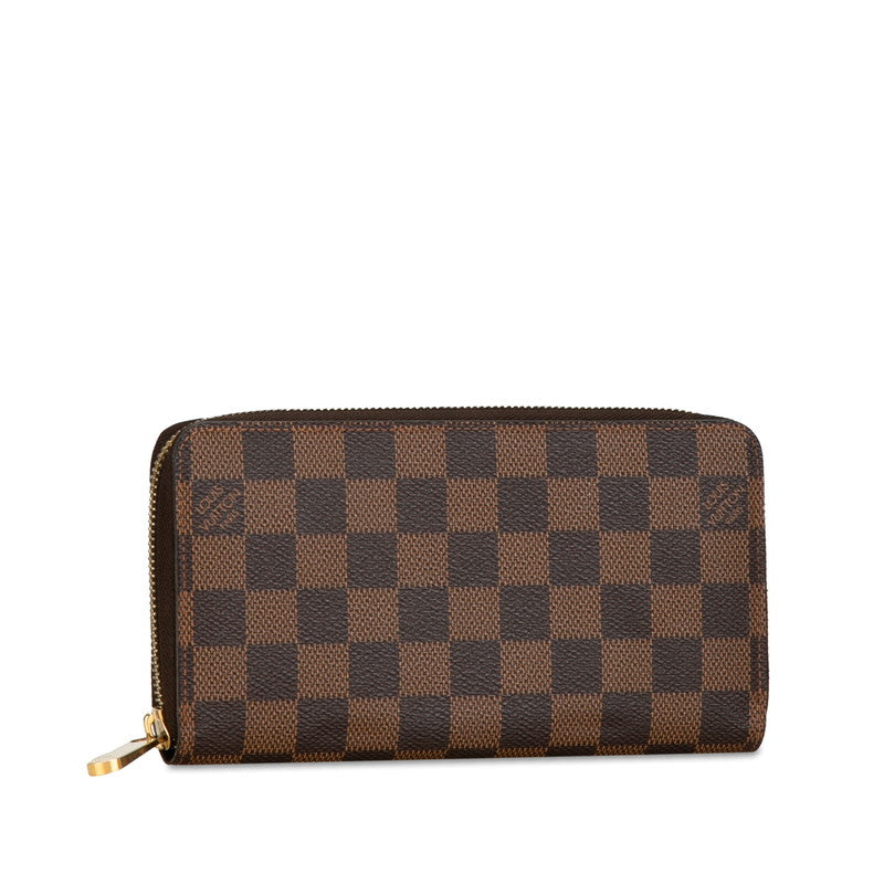 Louis Vuitton Damier Zippy Wallet N60015 Brown PVC in Great Condition