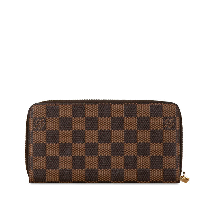 Louis Vuitton Damier Zippy Wallet N60015 Brown PVC in Great Condition