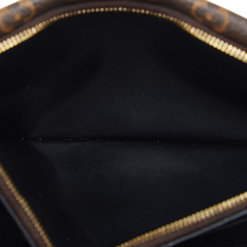 Louis Vuitton Monogram Double V Long Wallet M64319 Black Brown PVC Leather in Very Good Condition