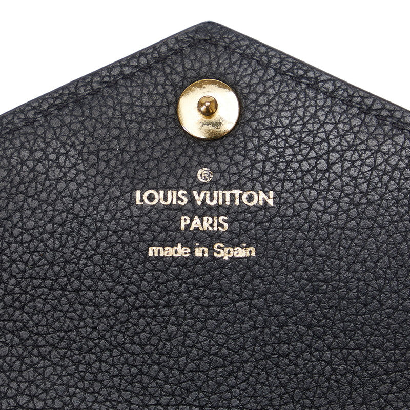 Louis Vuitton Monogram Double V Long Wallet M64319 Black Brown PVC Leather in Very Good Condition