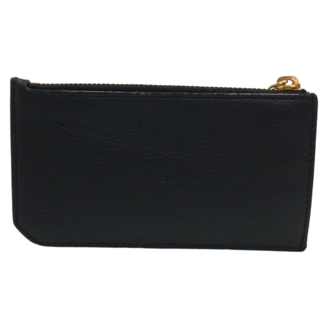 YSL Leather Coin Card Case Black Gold