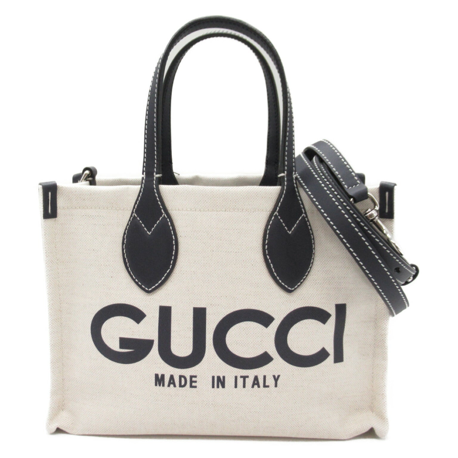 Gucci Canvas Leather 2Way Tote Bag