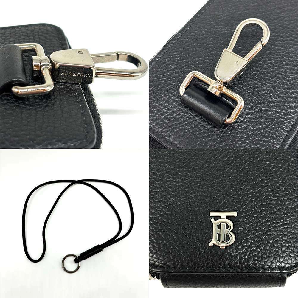 Burberry Leather TB Coin Case Black