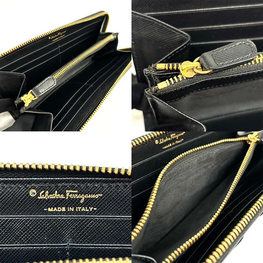 Salvatore Ferragamo Vara Ribbon Leather Long Wallet