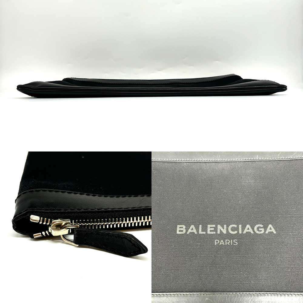 Balenciaga Canvas Navy Clip L Clutch Bag