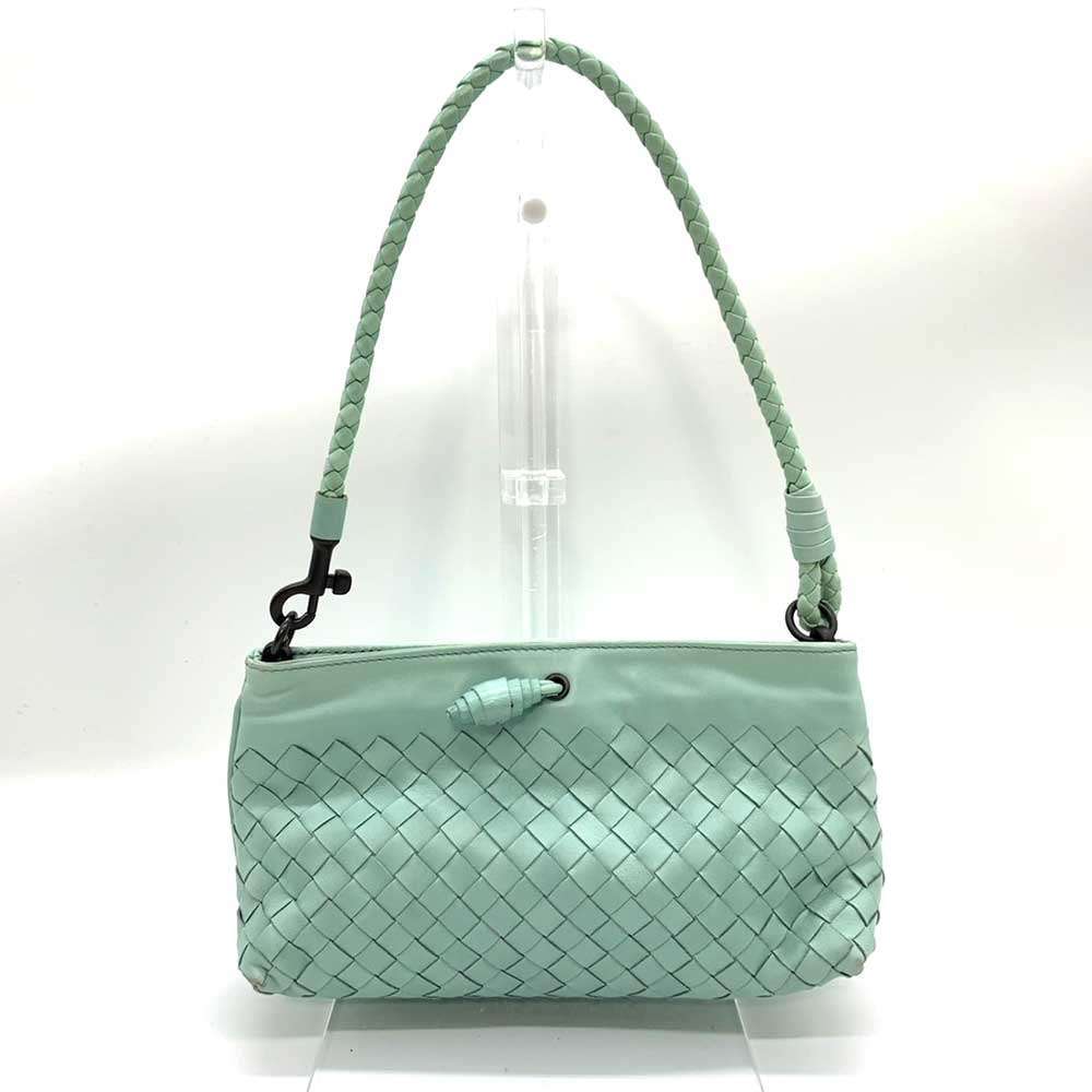 Bottega Veneta Intrecciato Leather Handbag Blue