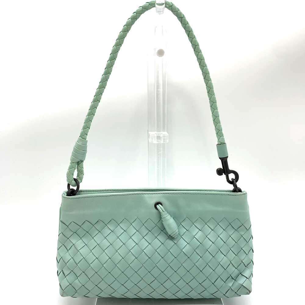 Bottega Veneta Intrecciato Leather Handbag Blue