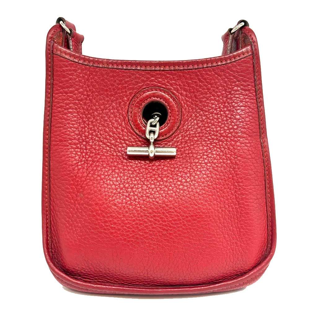 Hermes Vespa TPM Shoulder Bag Red Leather in Very Good Condition