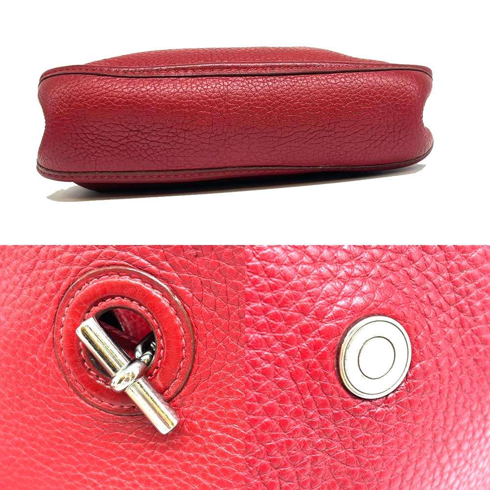 Hermes Vespa TPM Shoulder Bag Red Leather