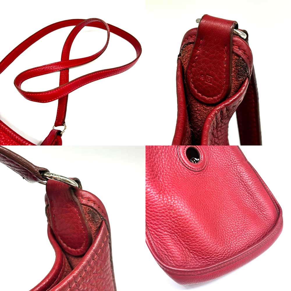 Hermes Vespa TPM Shoulder Bag Red Leather