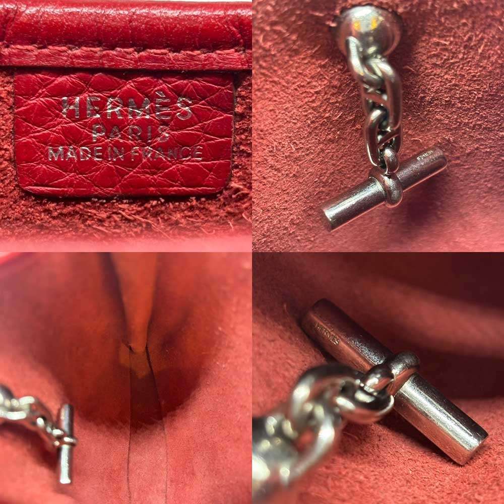 Hermes Vespa TPM Shoulder Bag Red Leather