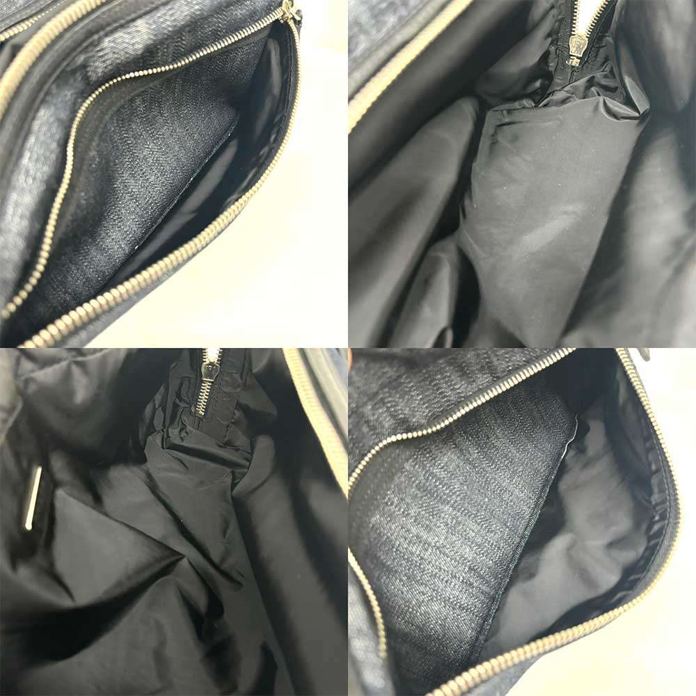 Prada Denim Double Zipper Toiletry Pouch Black in Great Condition