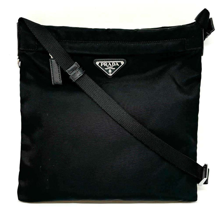 Prada Nylon Shoulder Bag Black Triangle Logo