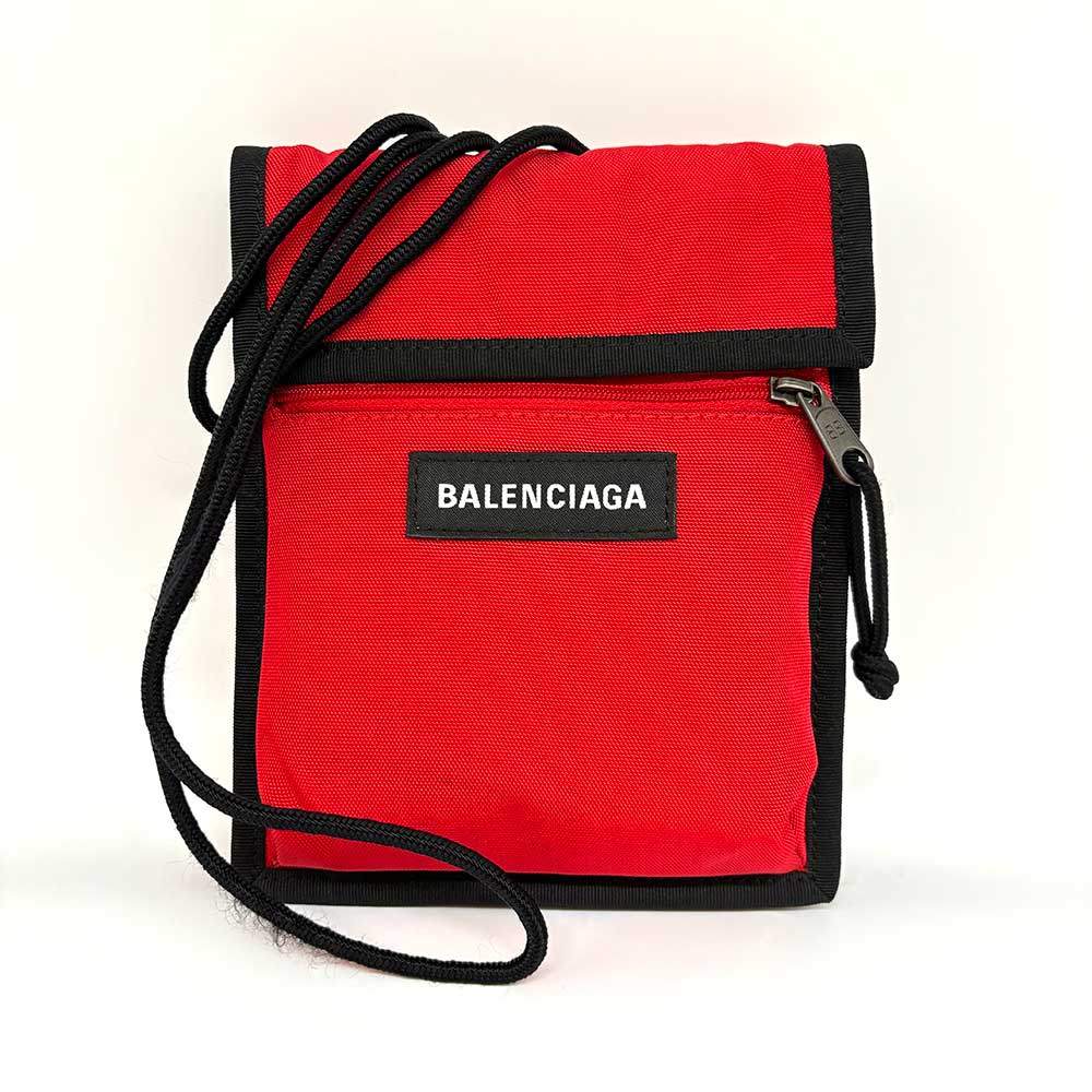 Balenciaga Nylon Explorer Shoulder Pouch Red in Very Good Condition