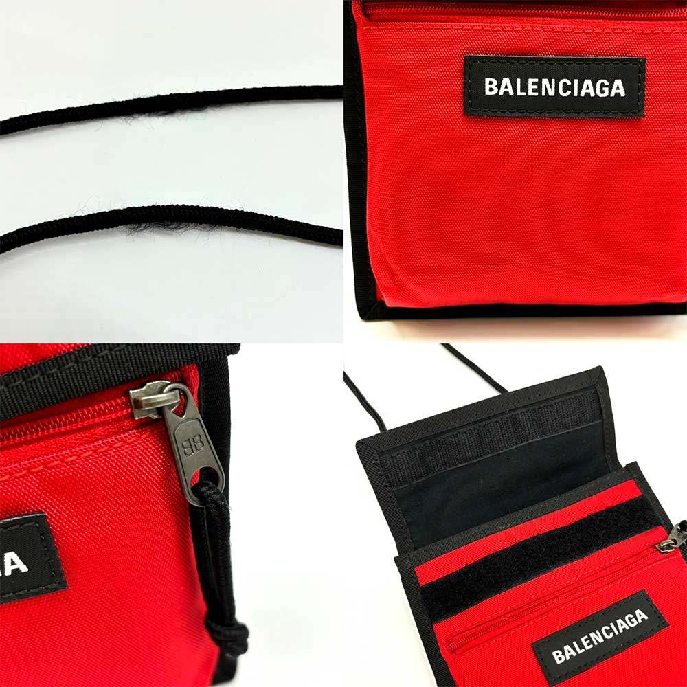 Balenciaga Nylon Explorer Shoulder Pouch Red