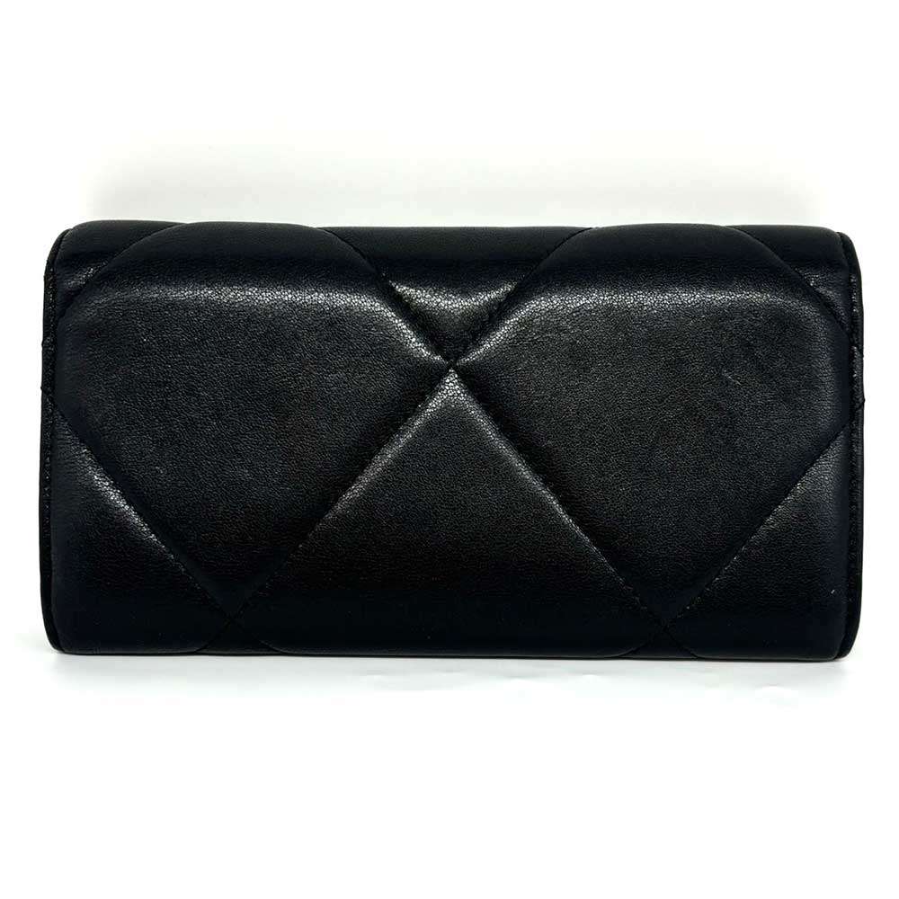 Chanel Lambskin 19 Long Wallet Black Leather