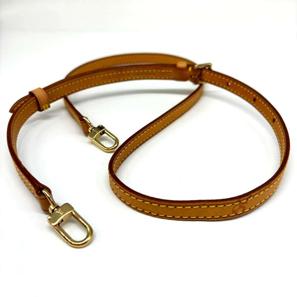 Louis Vuitton Leather Shoulder Strap Brown Gold Hardware