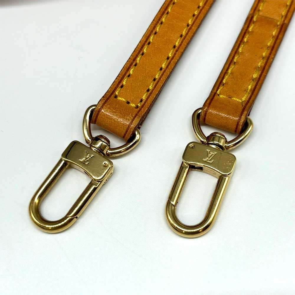 Louis Vuitton Leather Shoulder Strap Brown Gold Hardware