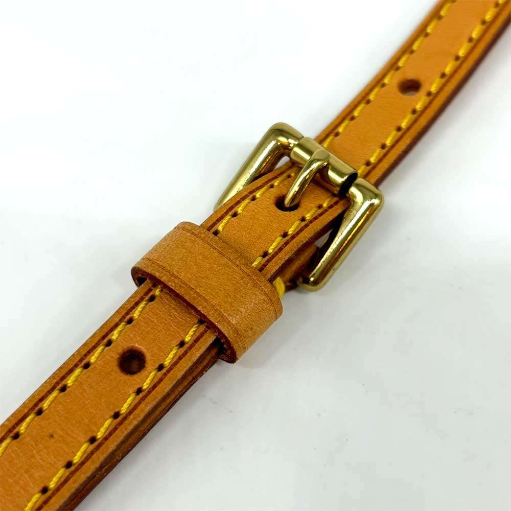 Louis Vuitton Leather Shoulder Strap Brown Gold Hardware