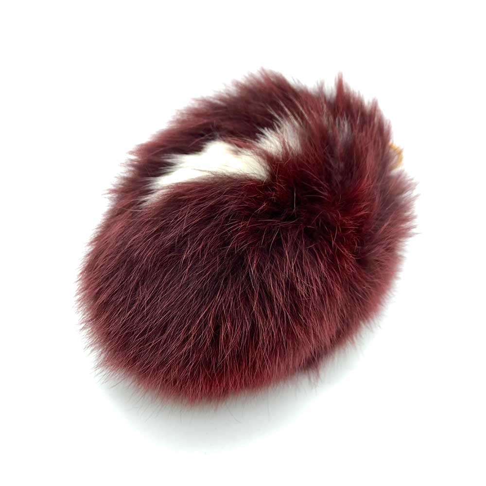 Louis Vuitton Fox Fur Fuzzy V Bag Charm Keychain in Very Good Condition