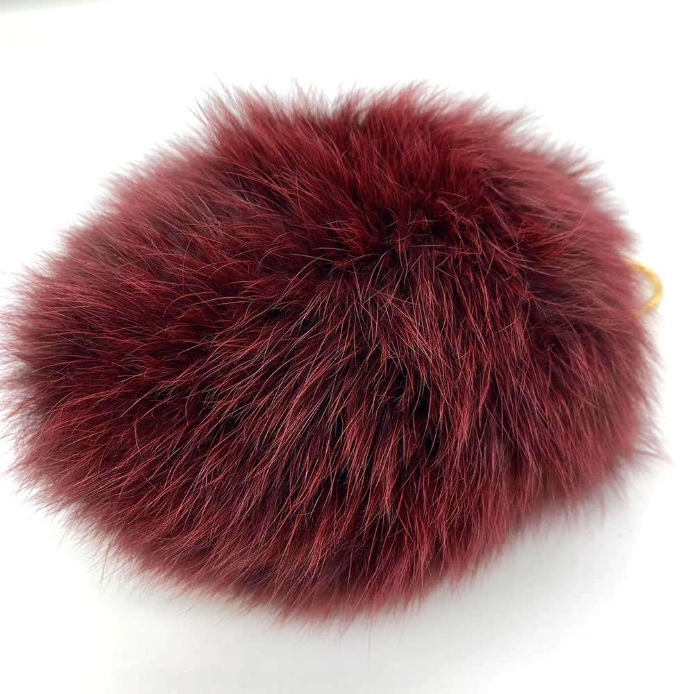 Louis Vuitton Fox Fur Fuzzy V Bag Charm Keychain in Very Good Condition