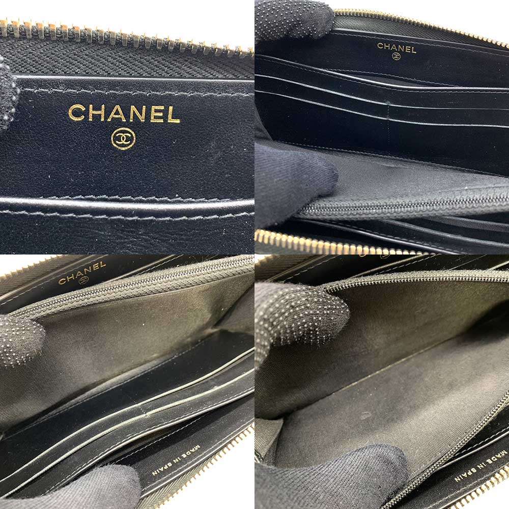 Chanel Caviar Skin CC Filigree Long Wallet