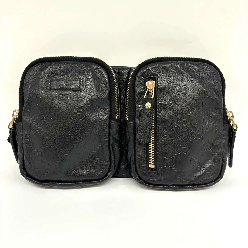 Gucci Leather Waist Pouch Black 213317