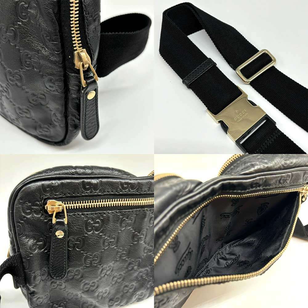 Gucci Shima Leather Waist Pouch 213317 in Very Good Condition