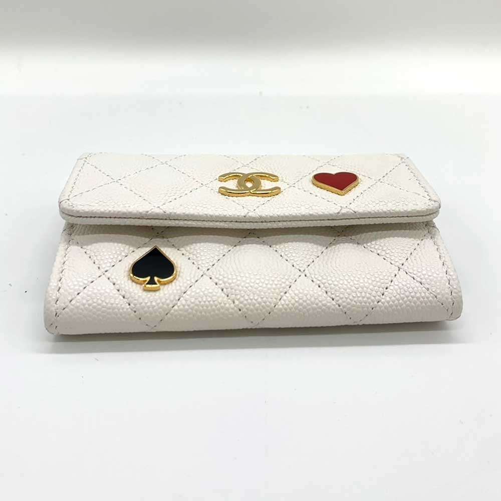 Chanel Caviar Skin Matelasse Card Case