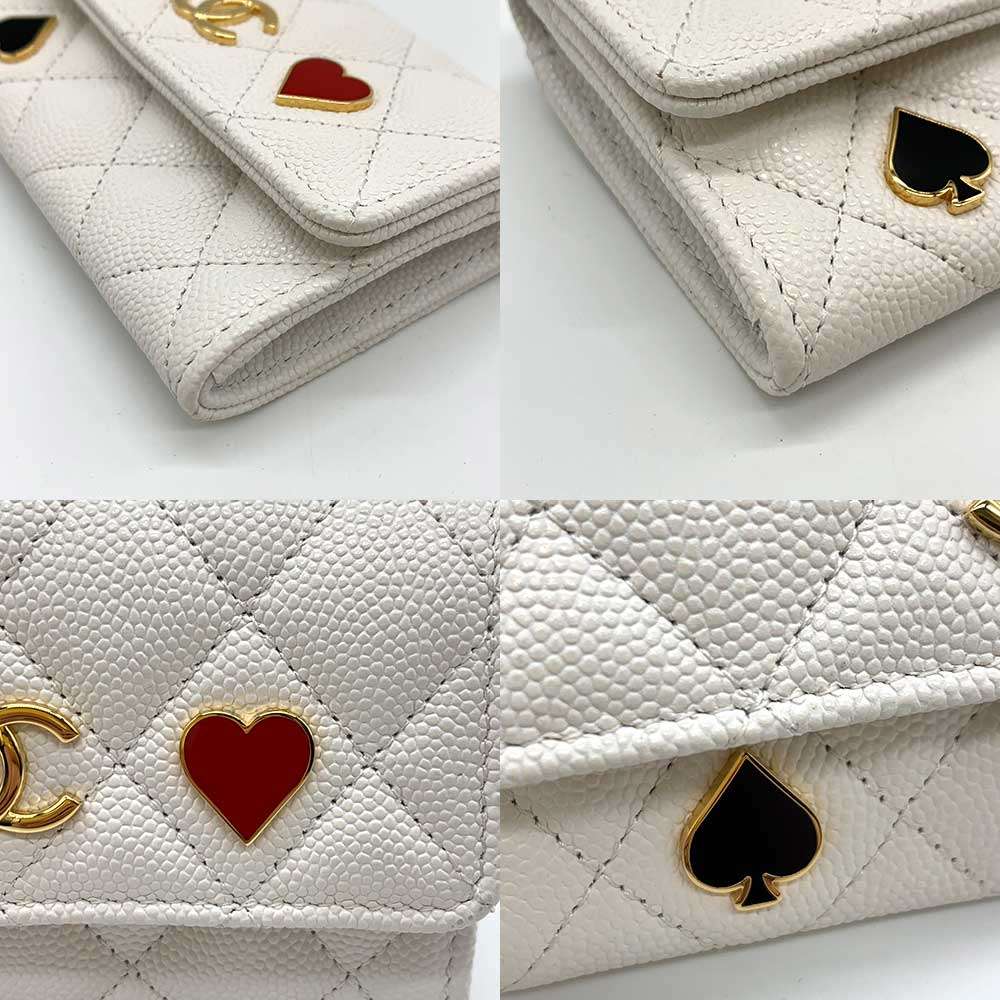 Chanel Caviar Skin Matelasse Card Case