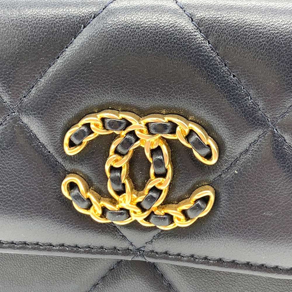 Chanel Lambskin Flap Coin Purse Navy