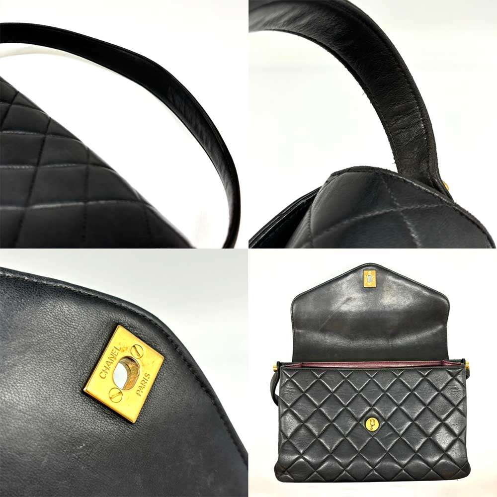 Chanel Matelasse Lambskin Top Handle Handbag in Very Good Condition