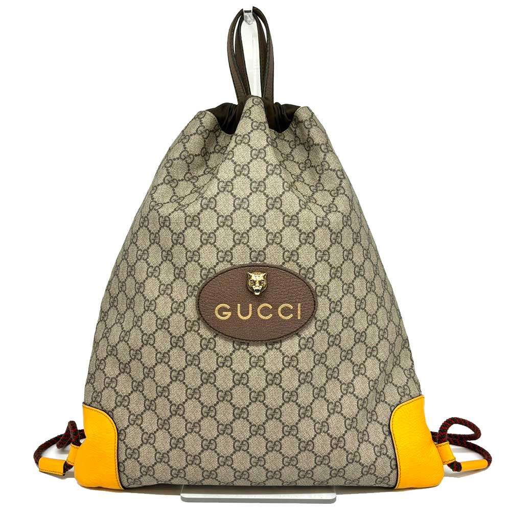 Gucci GG Supreme Tiger Leather Backpack 473872 in Great Condition