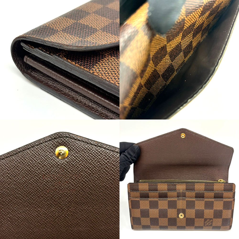 Louis Vuitton Damier Ebene Sarah Long Wallet N63209