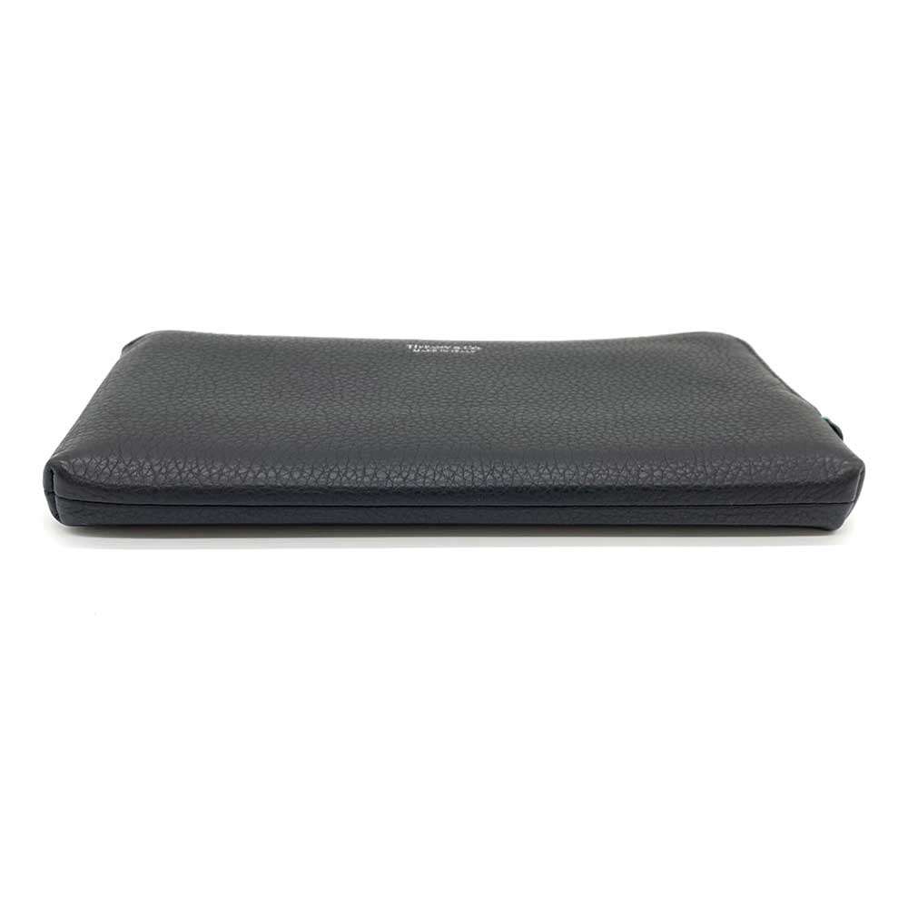 Tiffany & Co Leather Zip Long Wallet Black