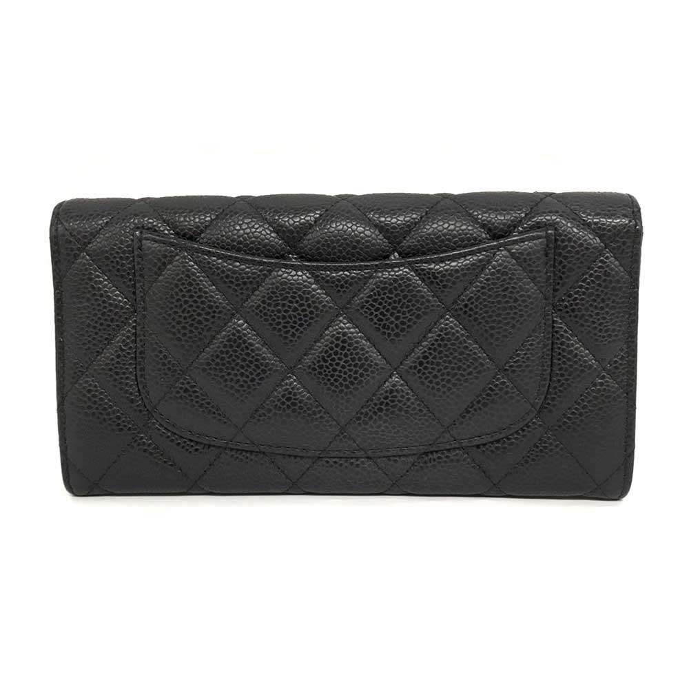 Chanel Caviar Skin Matelasse Long Wallet Black