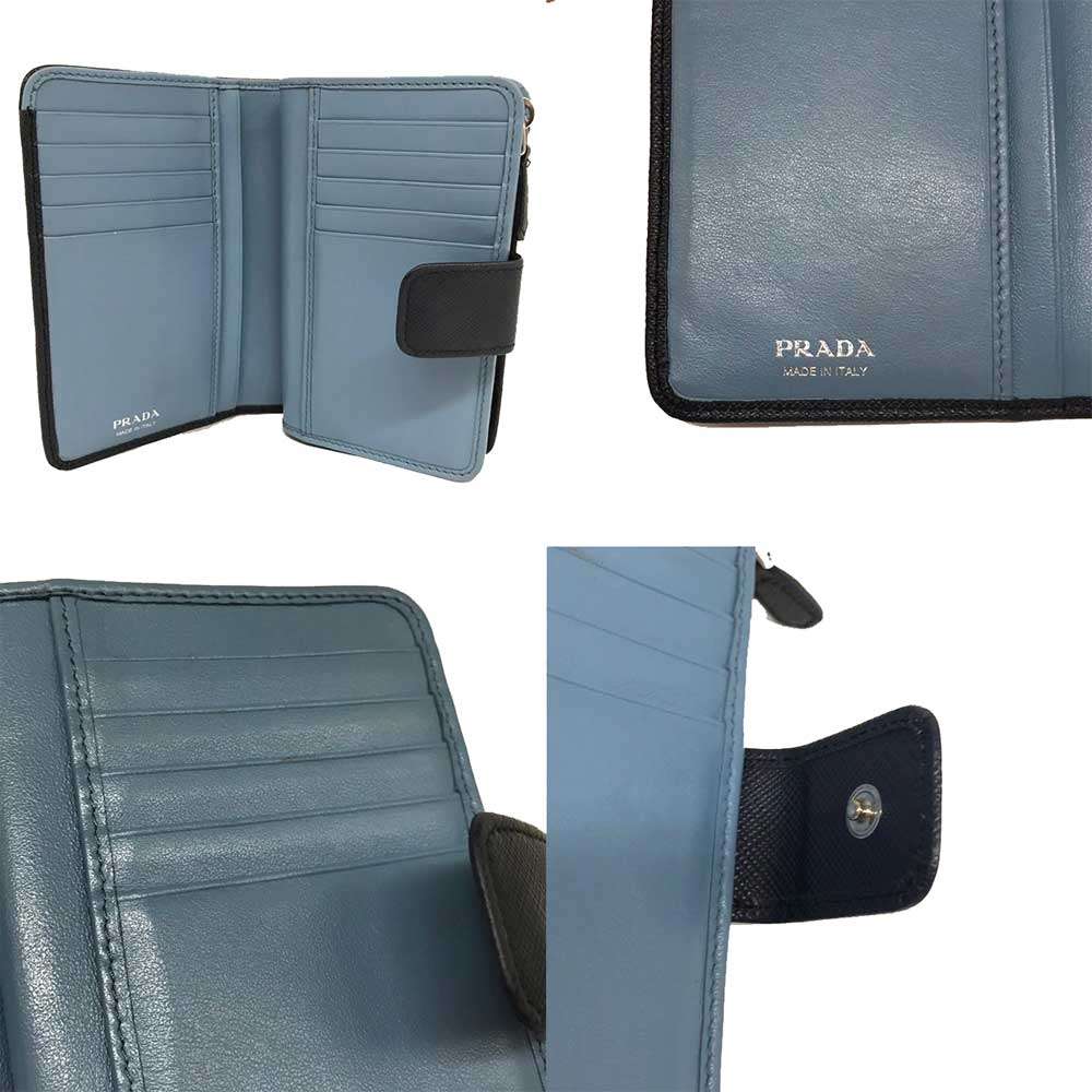 Prada Saffiano Leather Bifold Wallet 1ML225 in Very Good Condition