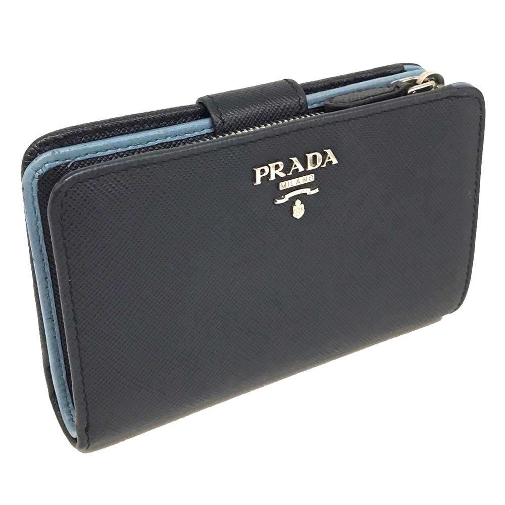 Prada Saffiano Leather Bifold Wallet 1ML225 in Very Good Condition