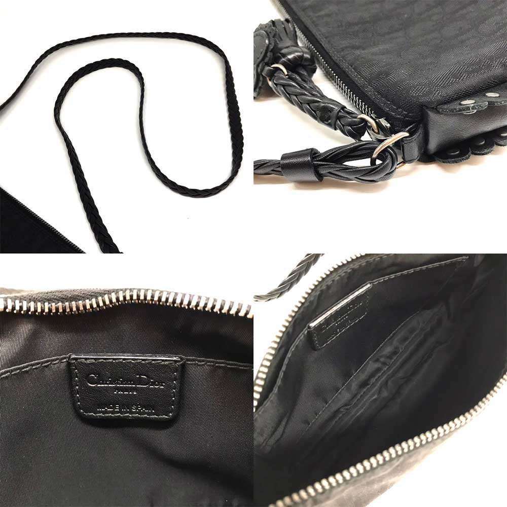 Dior Leather Trotter Shoulder Bag Black