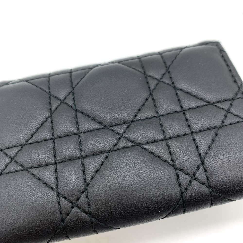 Christian Dior Miss Dior Glycine Wallet Black Leather in Very Good Condition