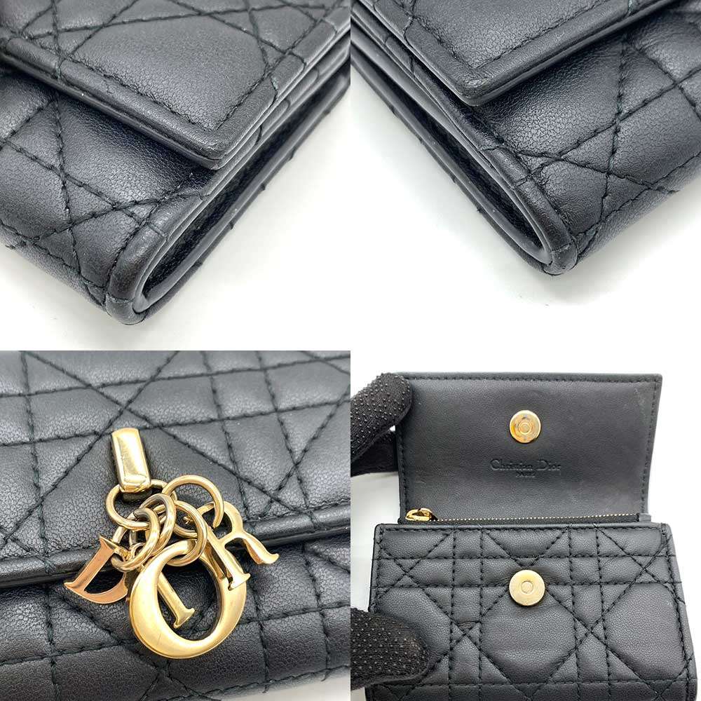 Christian Dior Miss Dior Glycine Wallet Black Leather in Very Good Condition